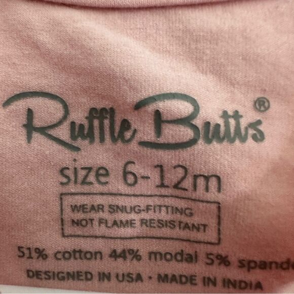 RuffleButts 6-12 months Girls Kids Footie Pajamas Pink Bodysuit Spring Easter - Picture 2 of 3